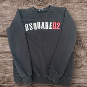 DSQUARED2 Men's Sweater in Black with Pink & White Lettering